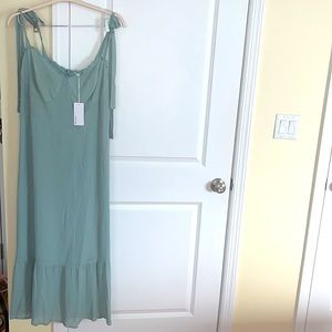 Reformation Nikita Dress in Celadon Size 14 Brand New With Tags